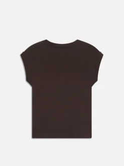 Easy V-Neck Tee in Chocolate Brown