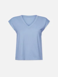 Easy V-Neck Tee in Light Blue