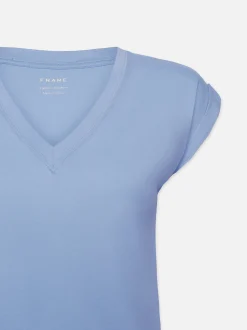 Easy V-Neck Tee in Light Blue