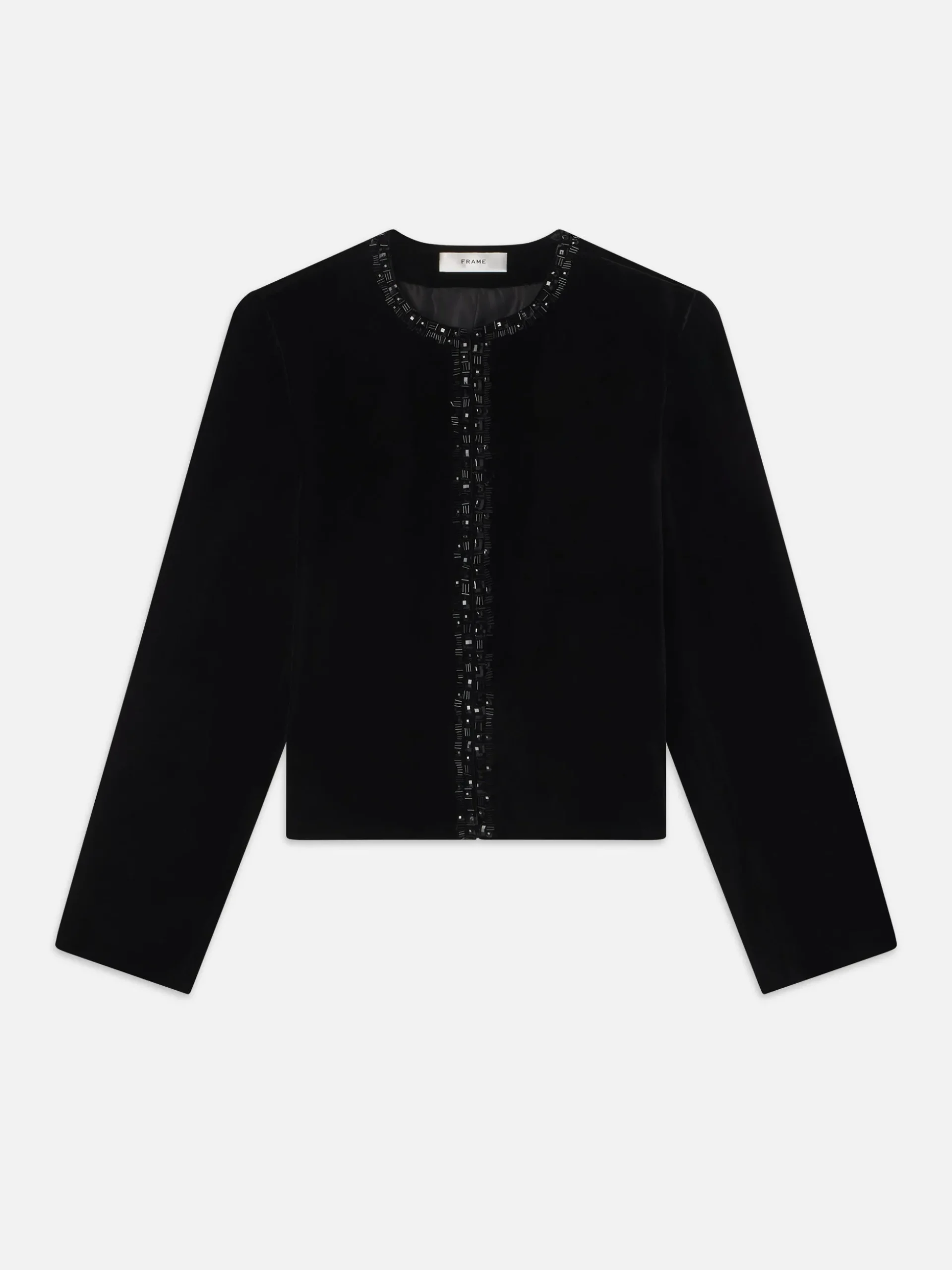 Embellished Velvet Jacket in Black