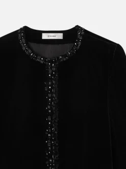 Embellished Velvet Jacket in Black