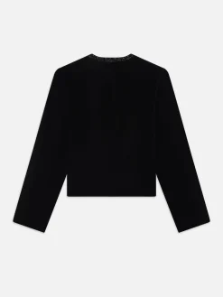 Embellished Velvet Jacket in Black