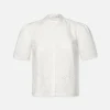 Embroidered Short Sleeve Shirt in White