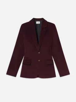 Everyday Velvet Blazer in Wine