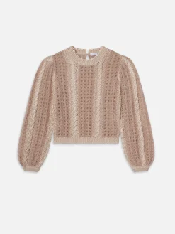 Femme Cable Mix Sweater in Blush Multi