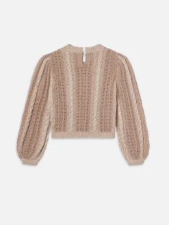 Femme Cable Mix Sweater in Blush Multi