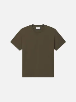 FRAME Logo Tee in Dark Olive