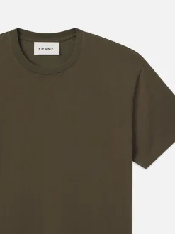 FRAME Logo Tee in Dark Olive