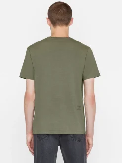 FRAME Logo Tee in Khaki Green
