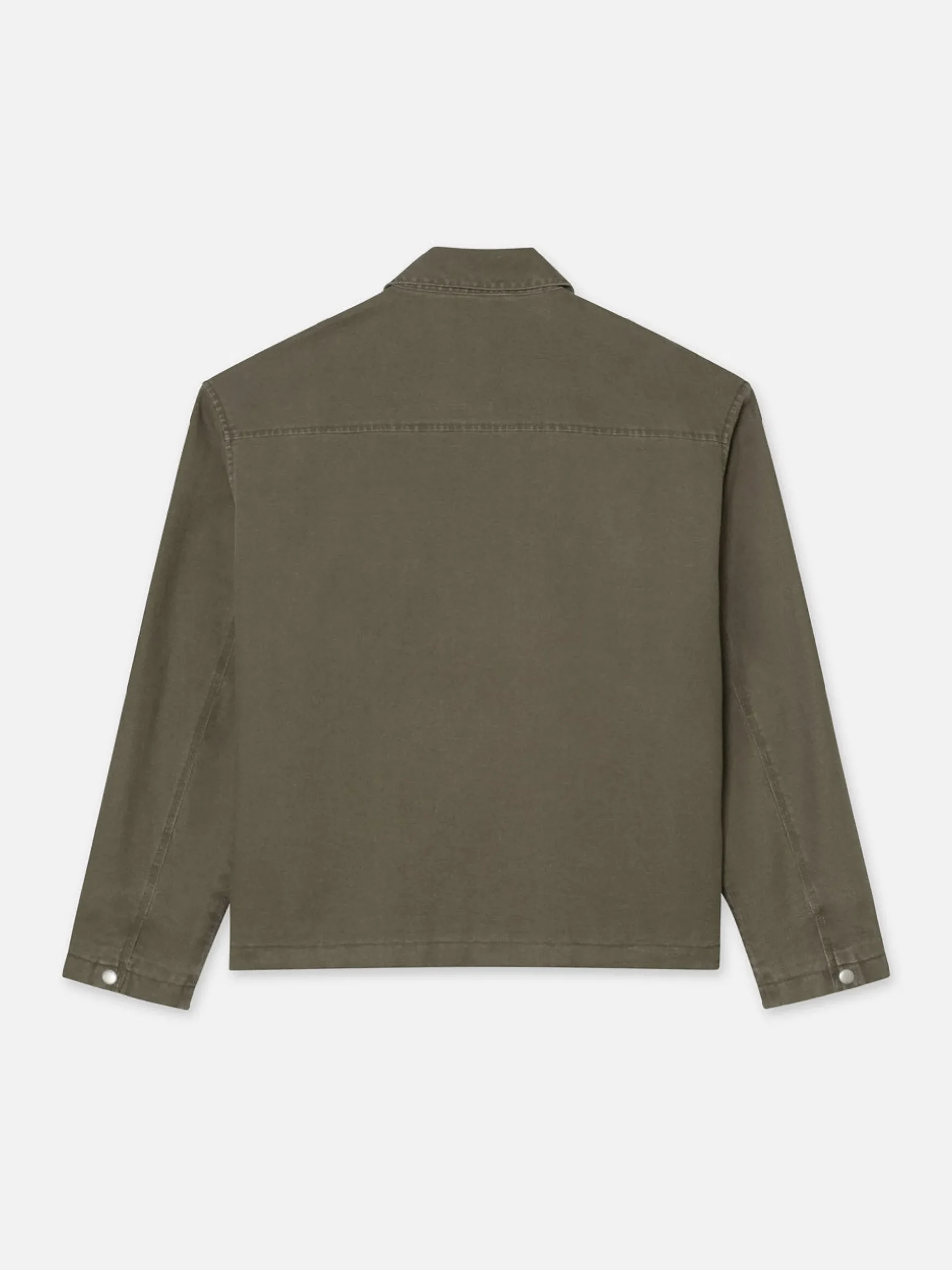 Garment Washed Trucker in Olive Green