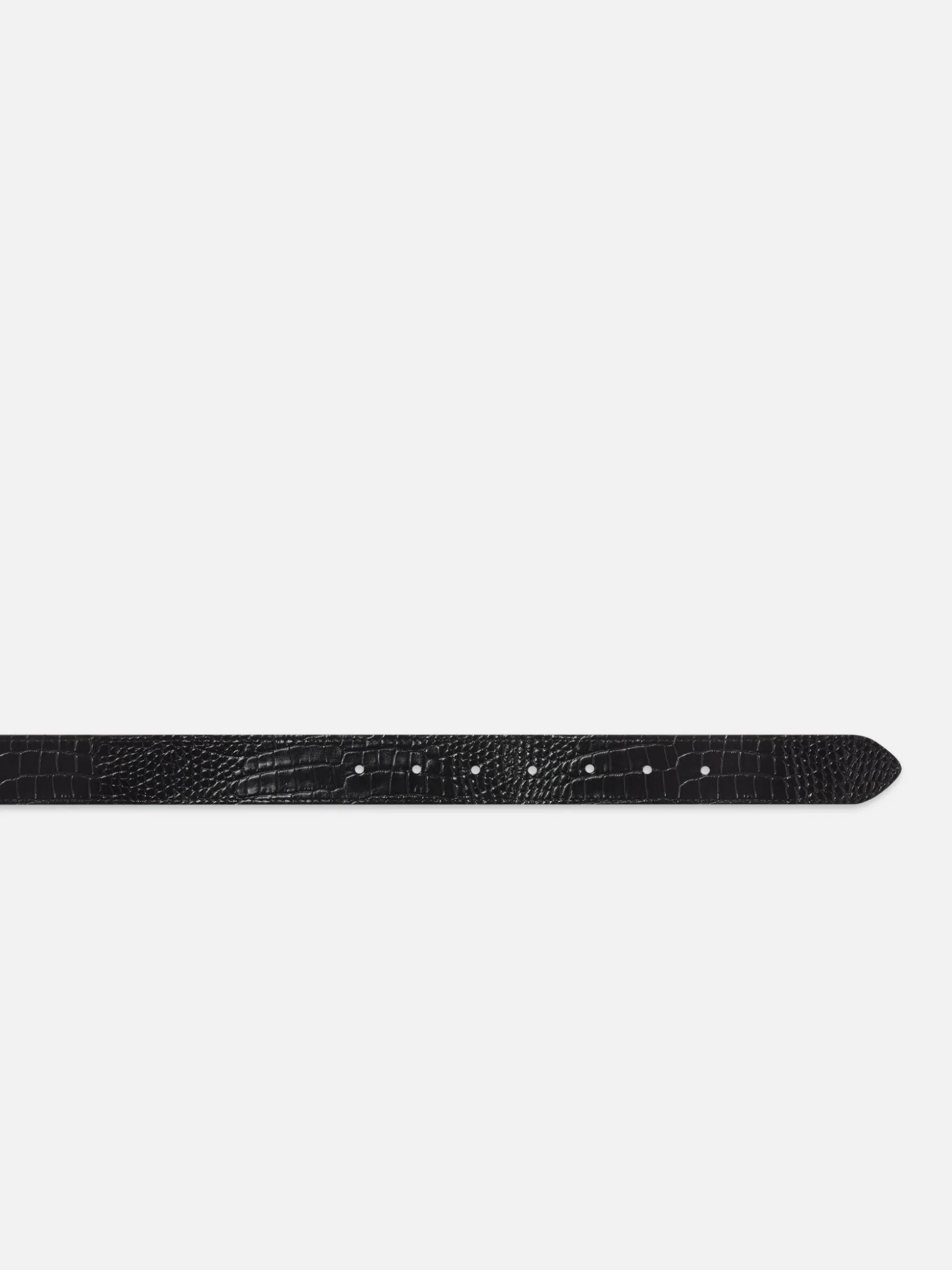 Geometric Buckle Belt in Black Croc