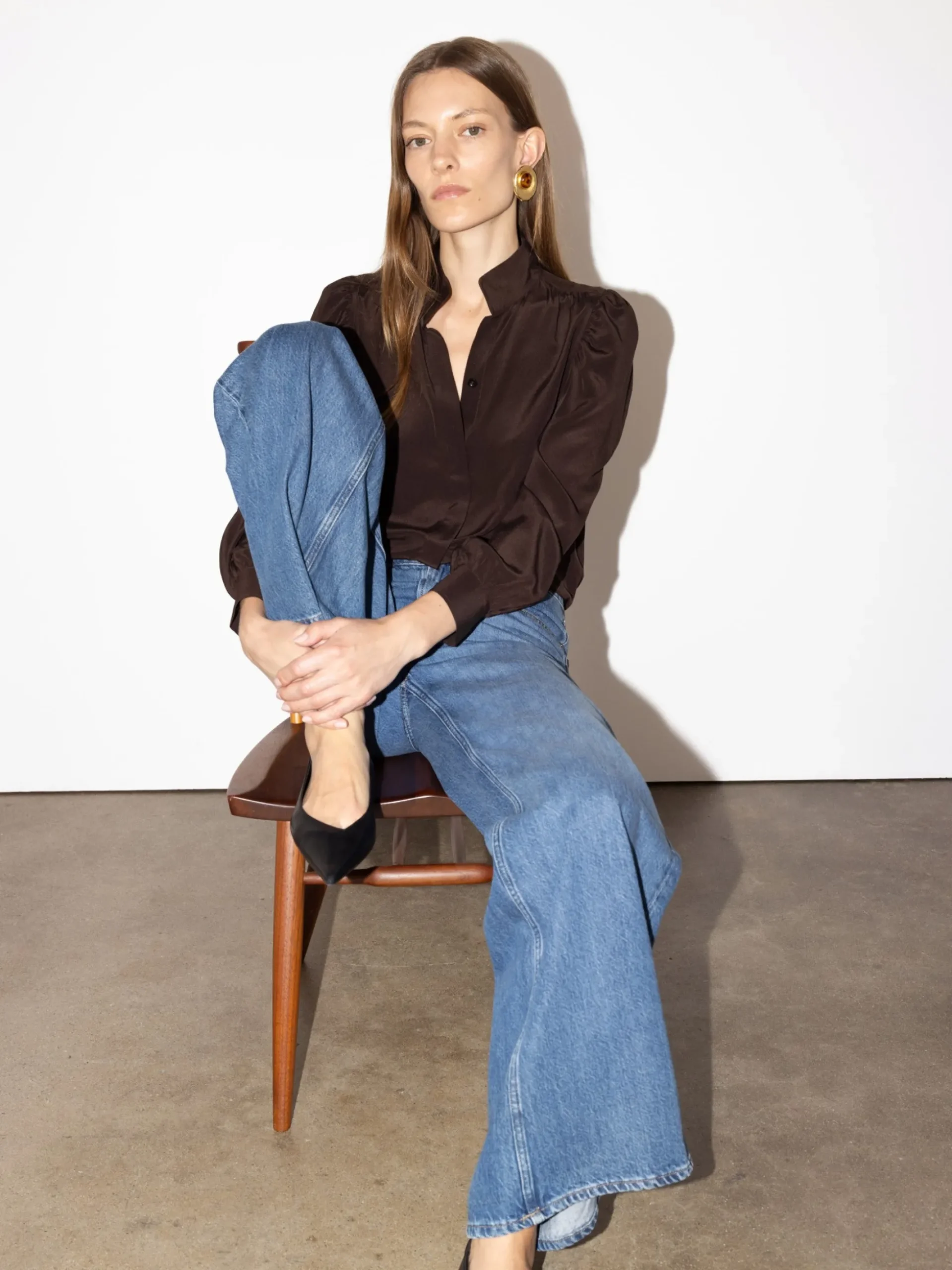 Gillian Long Sleeve Top in Espresso