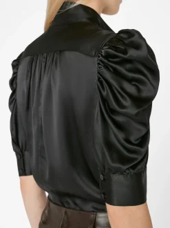 Gillian Top in Glossy Noir