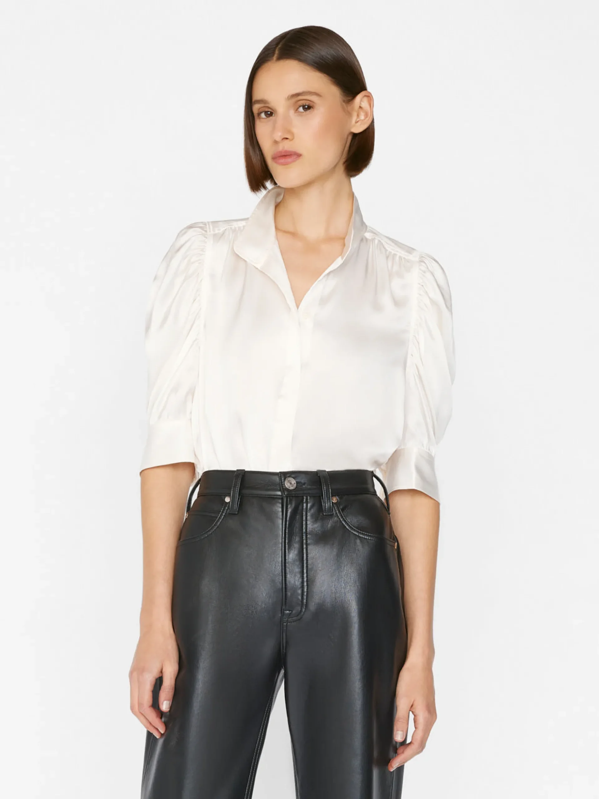 Gillian Top in Glossy Off White