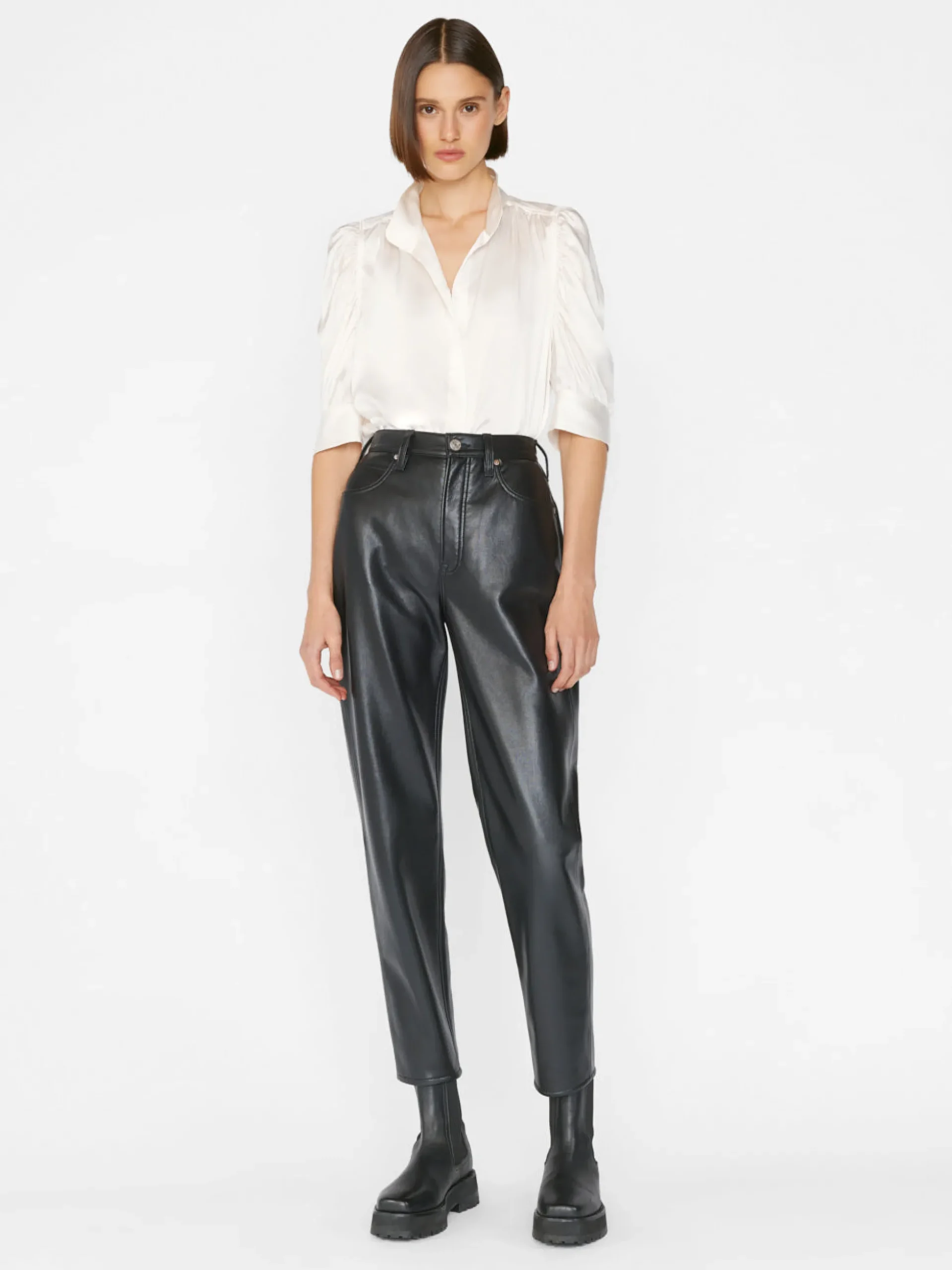 Gillian Top in Glossy Off White