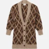Grandfather Shawl Cardi in Cream Multi
