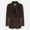 Grandfather Suede Blazer in Chocolate Brown