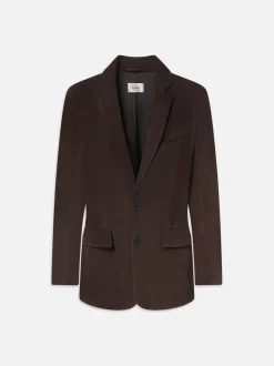 Grandfather Suede Blazer in Chocolate Brown