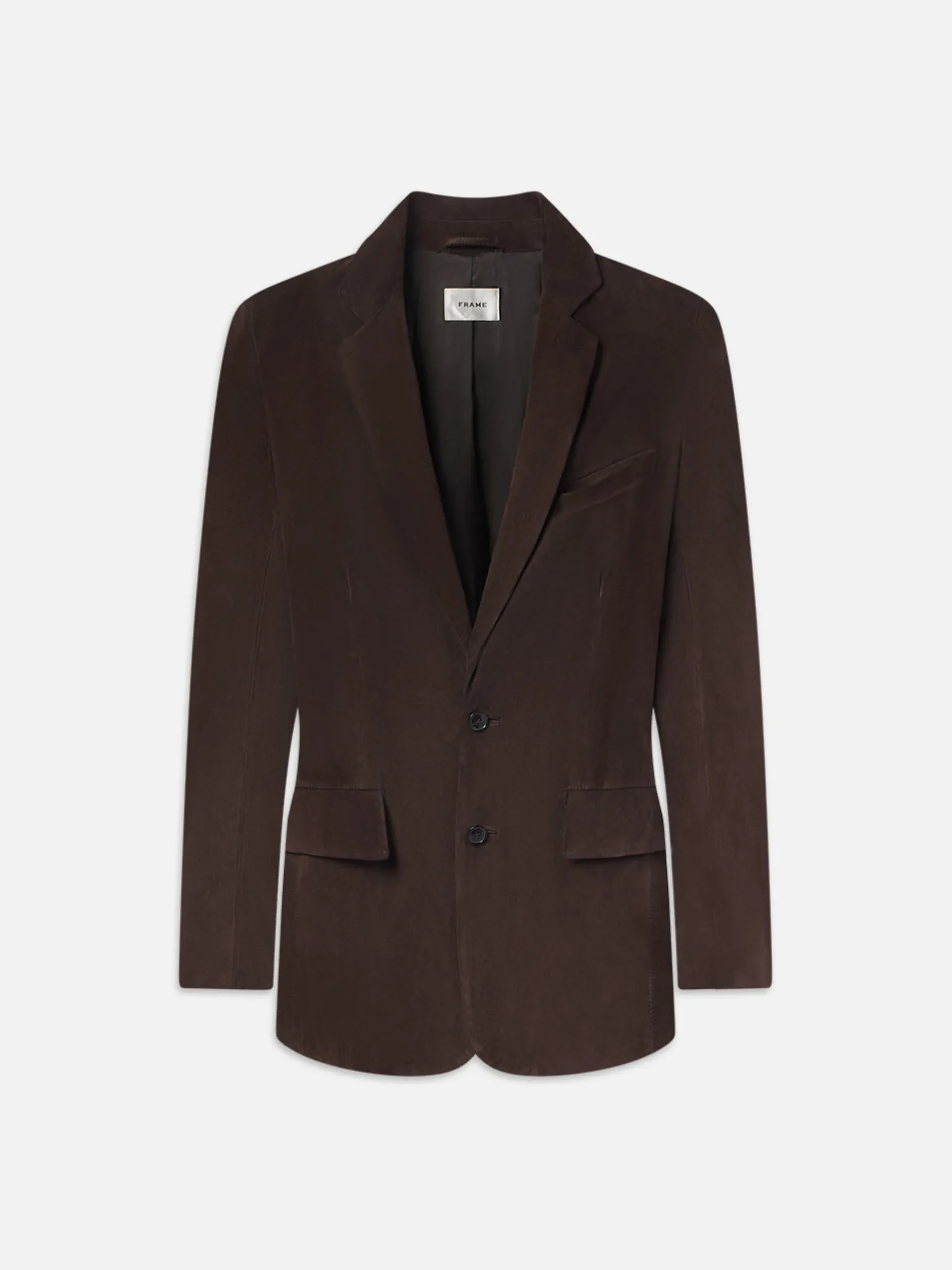 Grandfather Suede Blazer in Chocolate Brown
