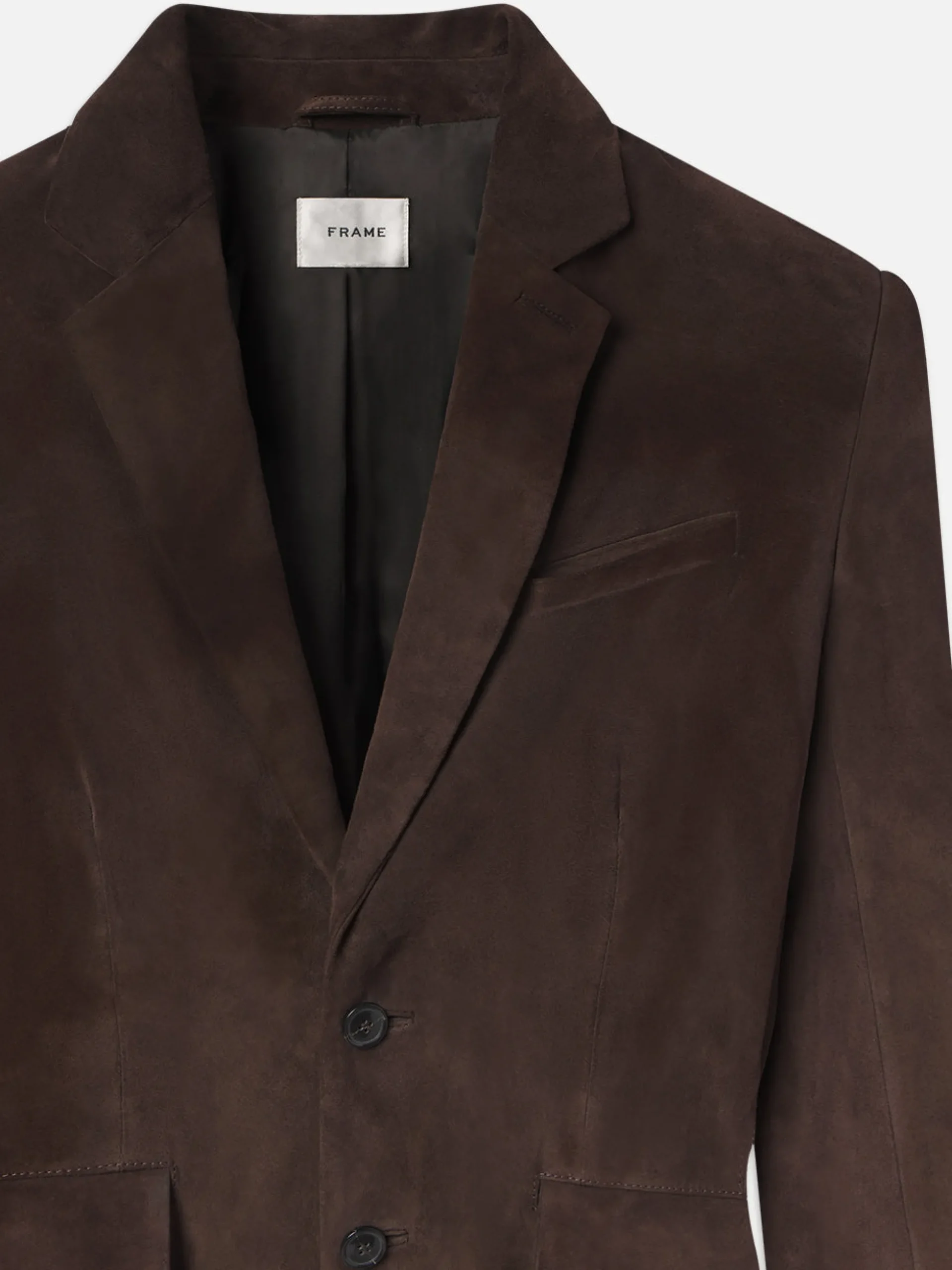 Grandfather Suede Blazer in Chocolate Brown