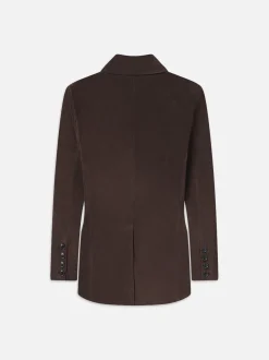 Grandfather Suede Blazer in Chocolate Brown