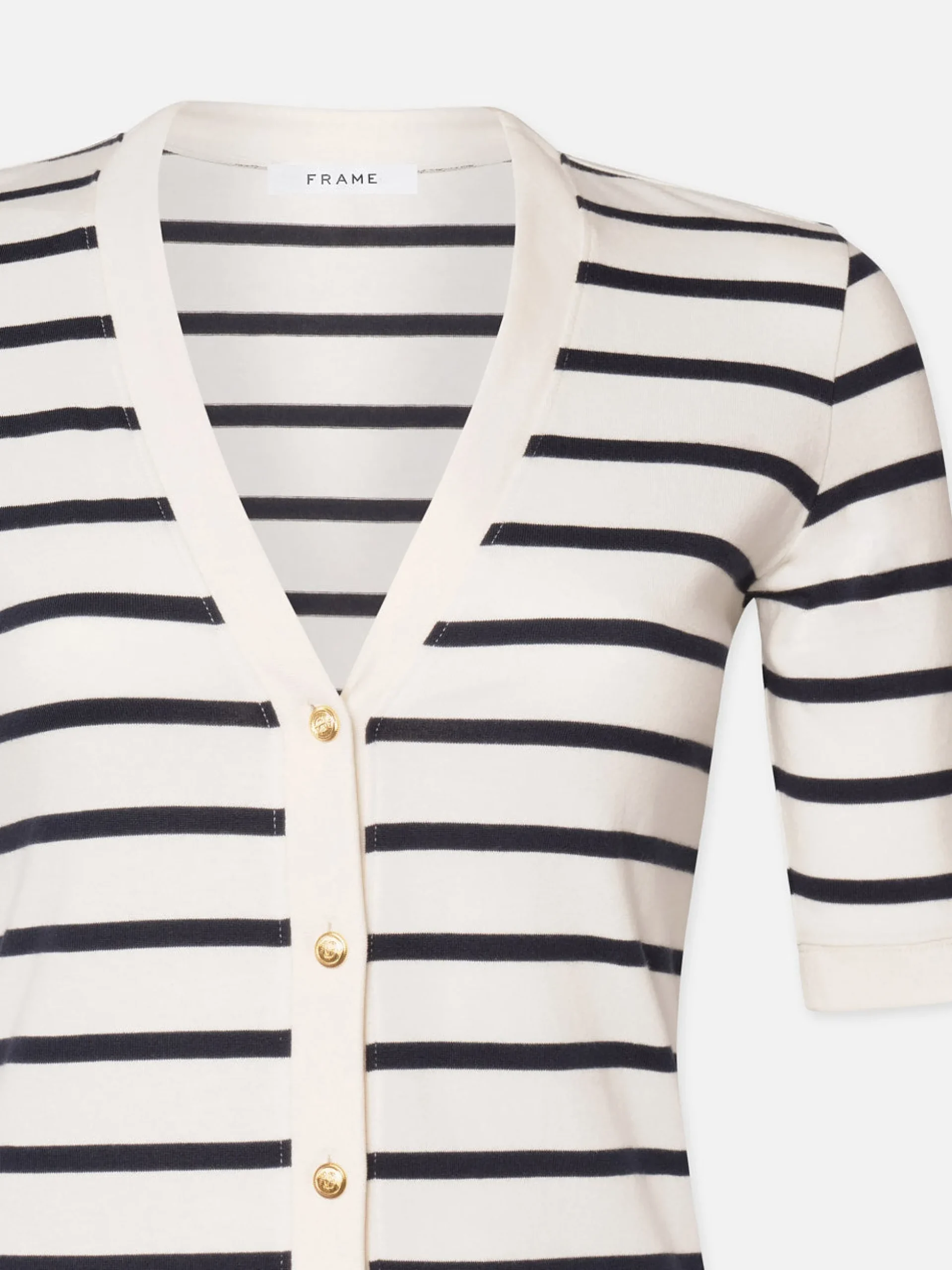 Henley Button Up Dress in Navy Multi