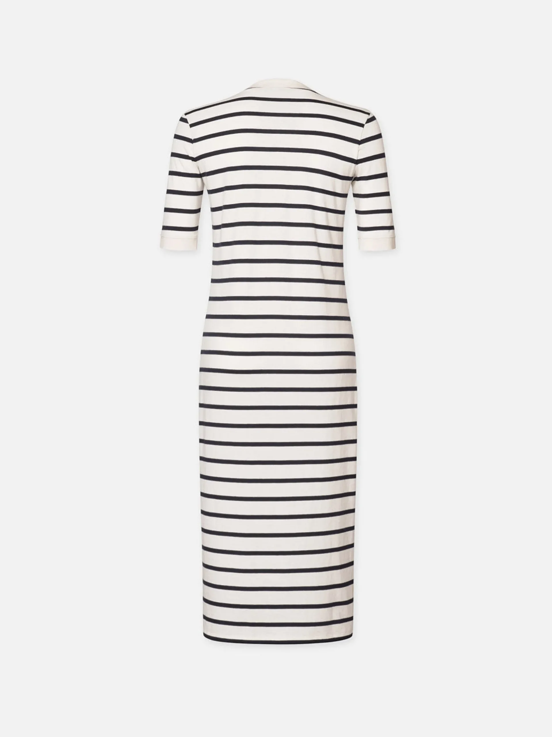 Henley Button Up Dress in Navy Multi