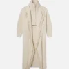Jacquard Fringe Coat in Stone