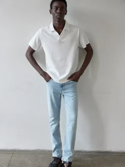 Jacquard Polo in Off White