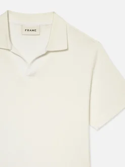 Jacquard Polo in Off White