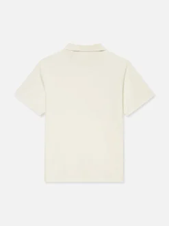 Jacquard Polo in Off White