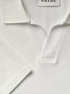 Jacquard Polo in Off White