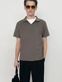Jacquard Polo in Soft Mocha