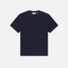 Jacquard Relaxed Tee in Dark Navy