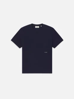 Jacquard Relaxed Tee in Dark Navy
