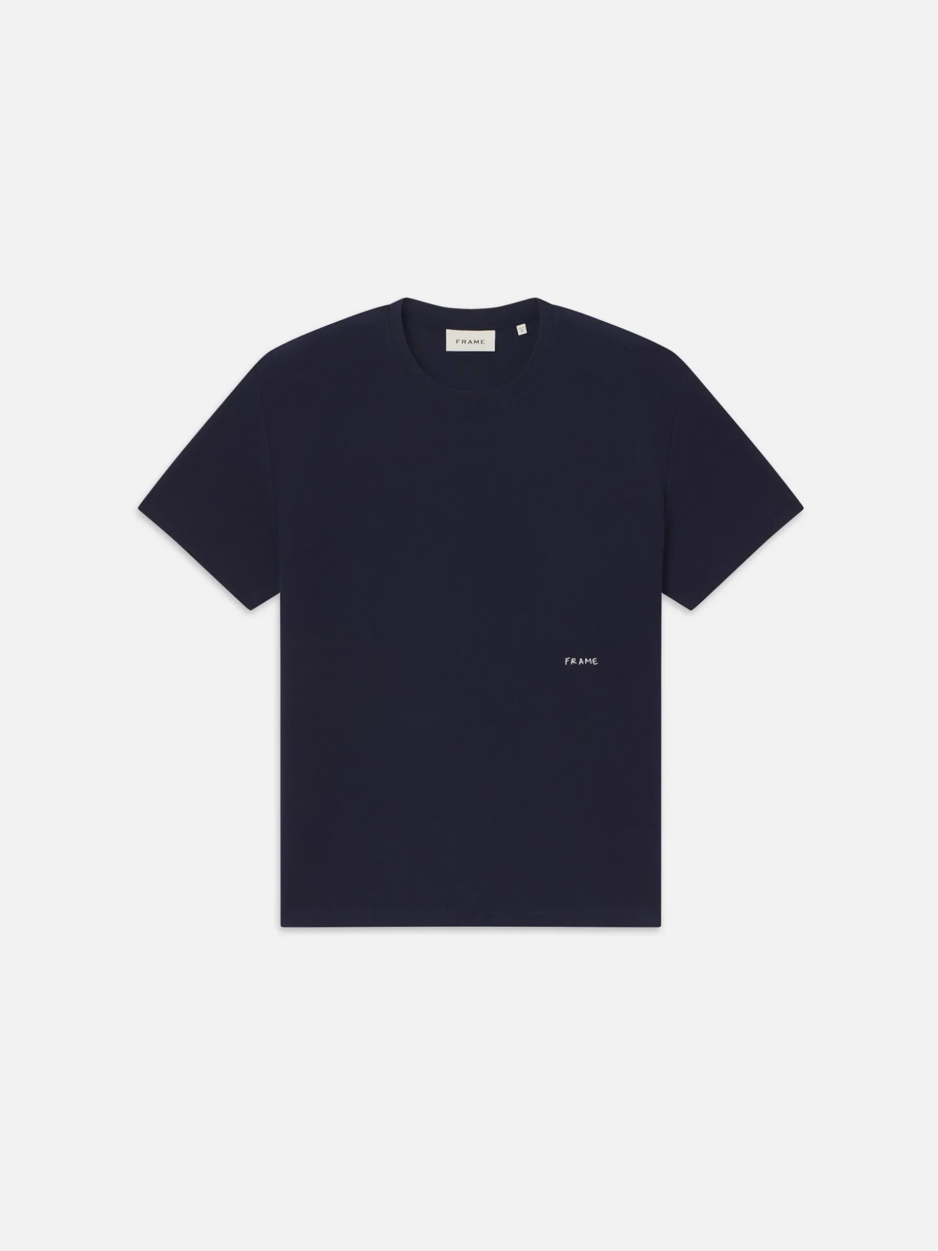 Jacquard Relaxed Tee in Dark Navy
