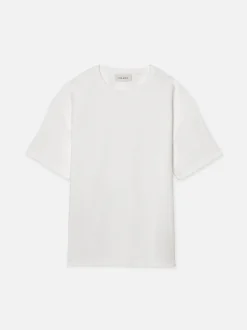 Jacquard Relaxed Tee in Off White