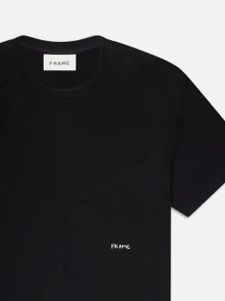 Jacquard Relaxed Tee in Black