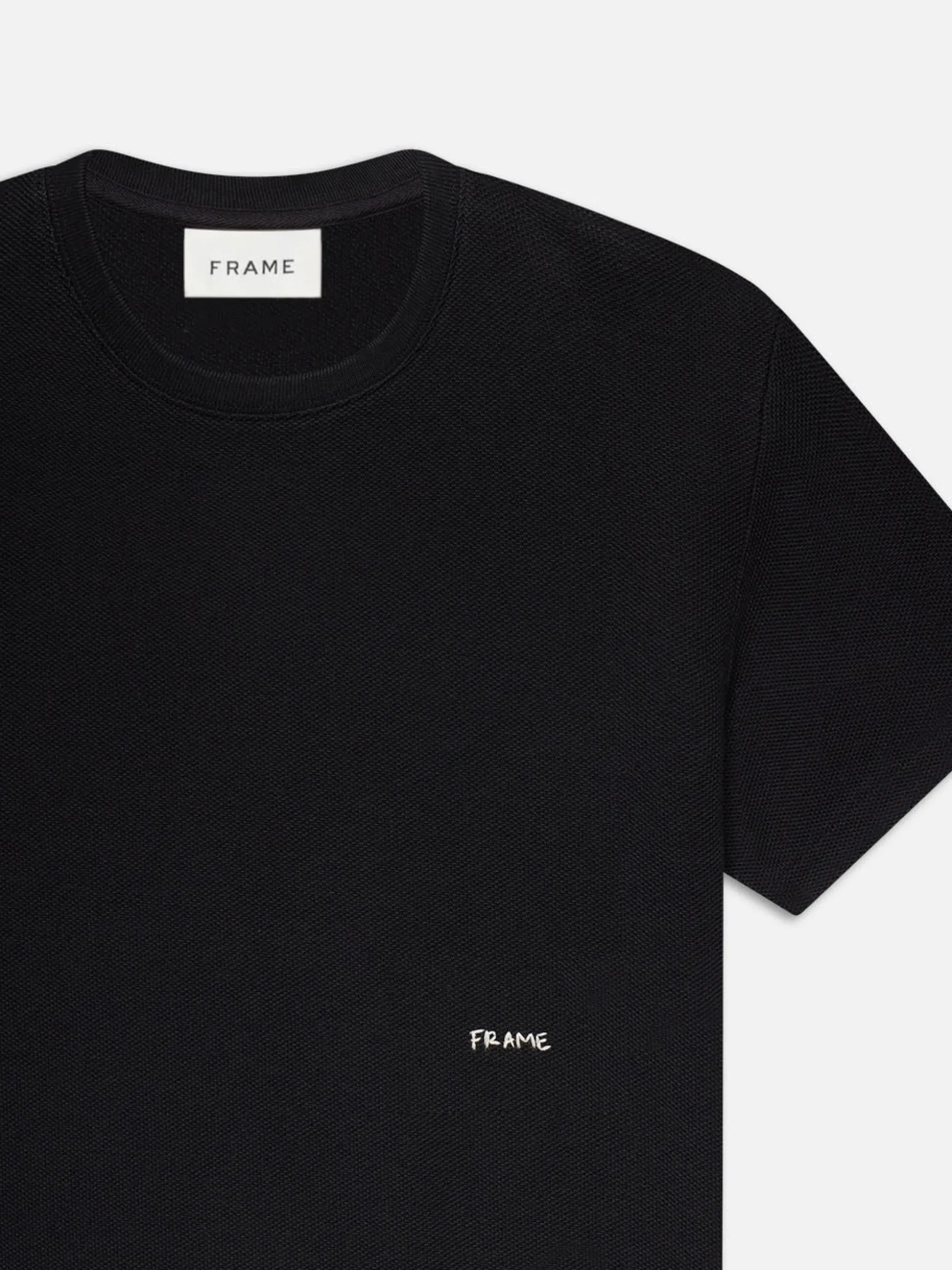 Jacquard Relaxed Tee in Black