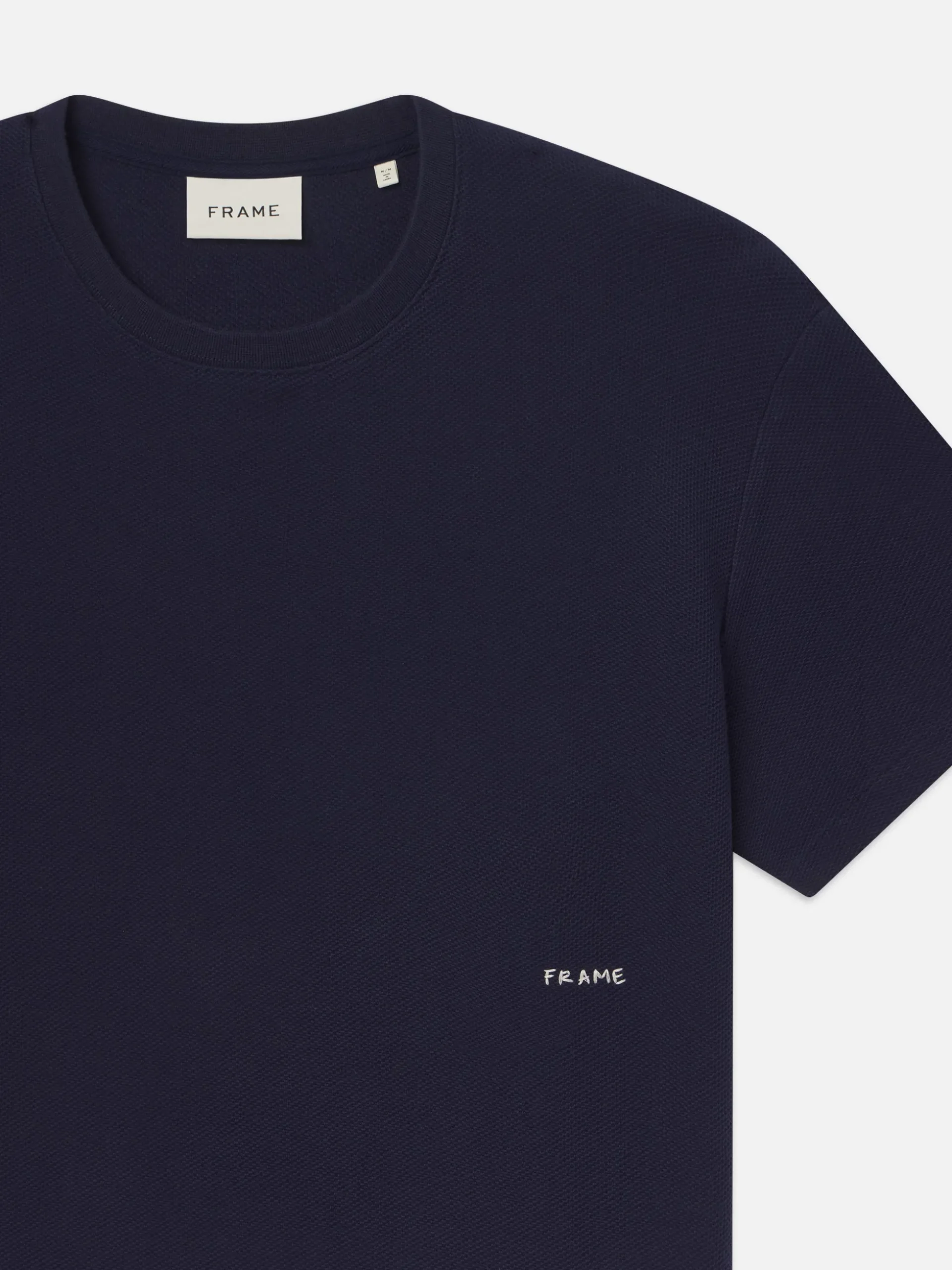 Jacquard Relaxed Tee in Dark Navy