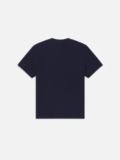 Jacquard Relaxed Tee in Dark Navy