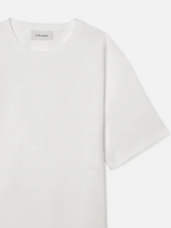 Jacquard Relaxed Tee in Off White