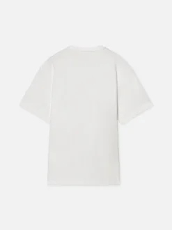 Jacquard Relaxed Tee in Off White