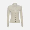 Jersey Button Up Shirt in Parchment