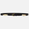 Jewelry Detail Belt in Black Croc