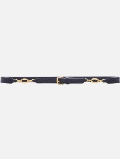 Jewelry Detail Waist Belt in Espresso Croc