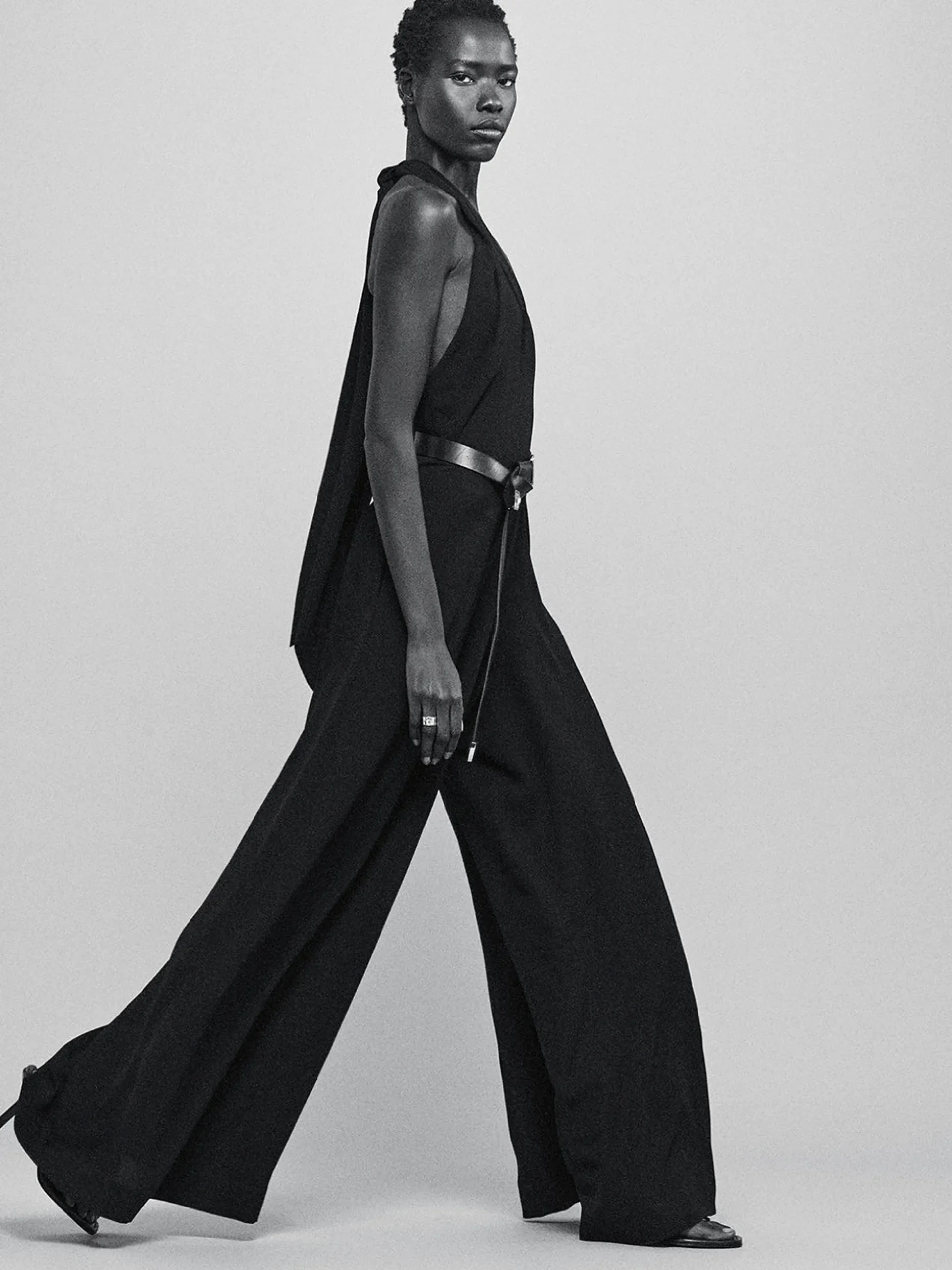 Keyhole Halter Jumpsuit in Black