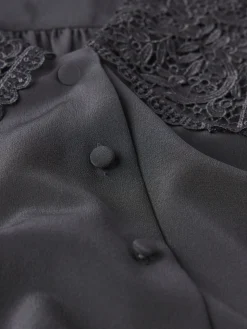 Lace Collar Blouse in Black