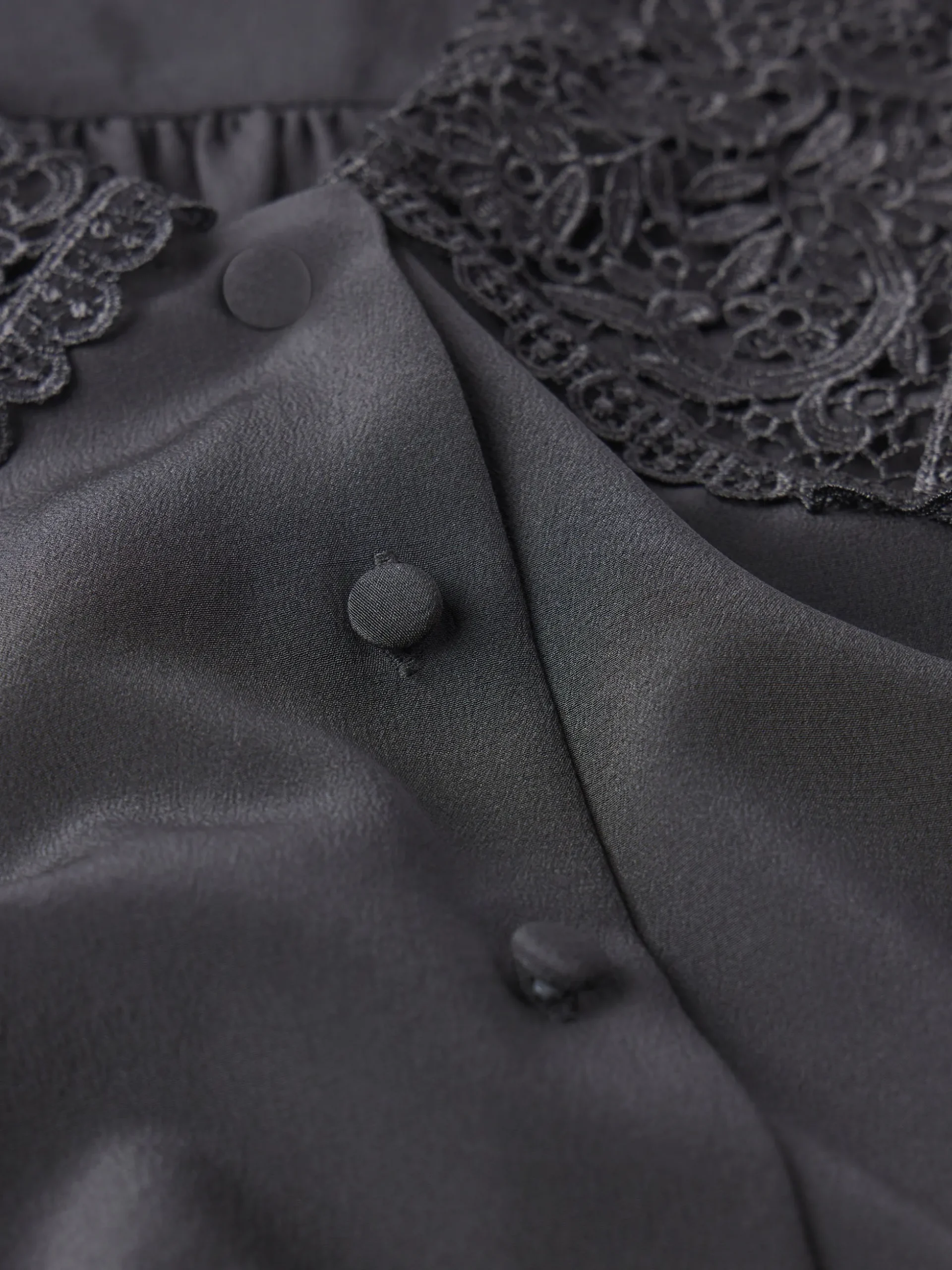 Lace Collar Blouse in Black