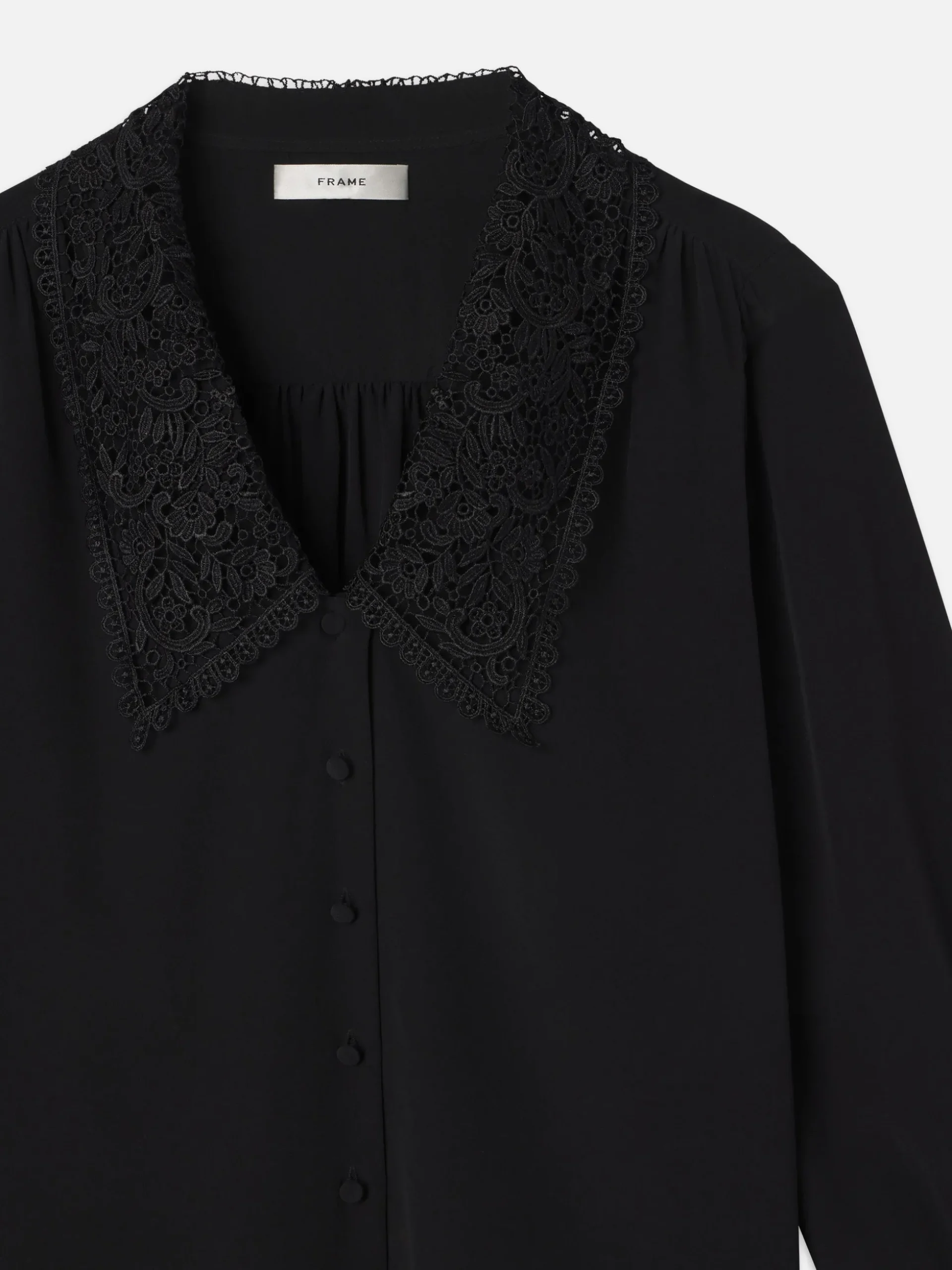 Lace Collar Blouse in Black